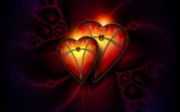 Картинка 3д графика romance сердечки