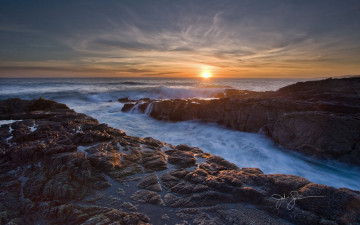 Картинка природа восходы закаты камни закат море