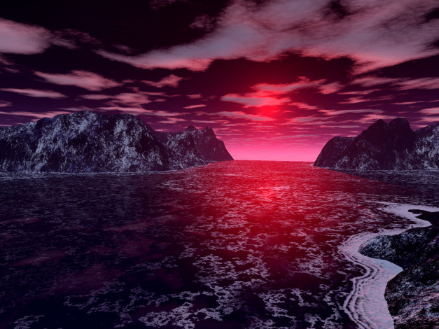 Обои картинки фото 3д, графика, nature, landscape, природа, море, скалы