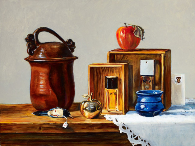 Обои картинки фото рисованные, другое, яблоко, шанель, парфюм