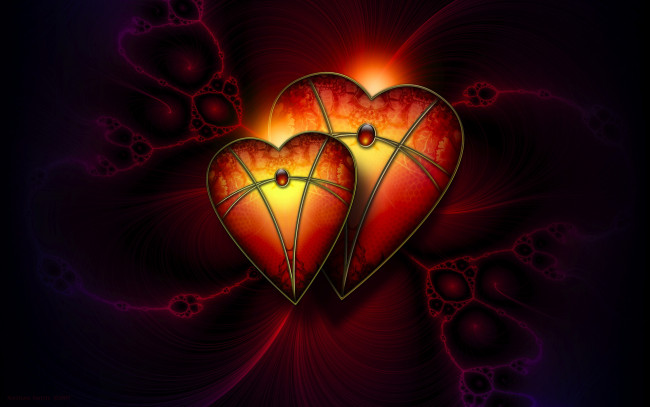 Обои картинки фото 3д, графика, romance, сердечки