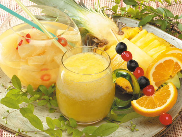 Обои картинки фото еда, напитки, сок, фрукты, стакан