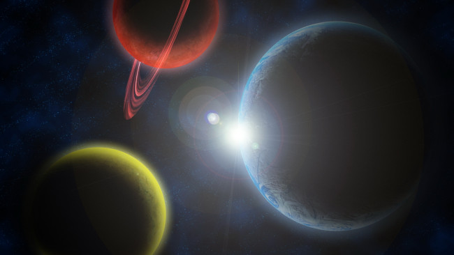 Обои картинки фото космос, арт, планеты