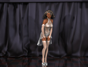 обоя 3д, графика, people, люди, девушка, платье