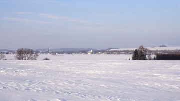 Картинка природа зима поле снег деревья