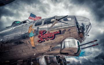 Картинка boeing 17 flying fortress 1944 авиация боевые самолёты тяжелый бомбардировщик b-17