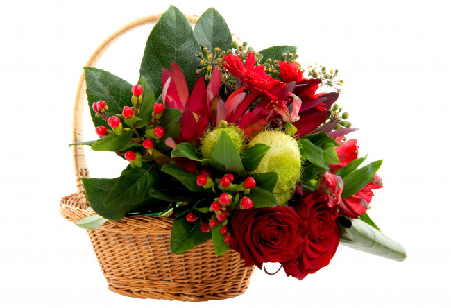 Обои картинки фото цветы, букеты,  композиции, корзина