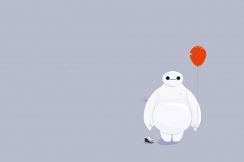 Картинка рисованное минимализм baymax шарик big hero 6 город героев