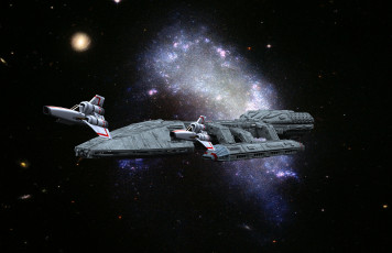 Картинка космос арт вселенная космический корабль полет галактика звезды