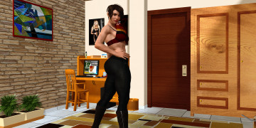 Картинка 3д+графика люди+ people фон взгляд девушка