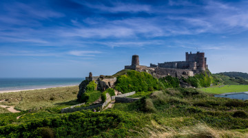 обоя bamburgh castle, города, замки англии, замок, побережье