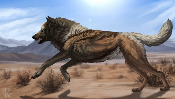 Картинка рисованное животные +волки волк фон взгляд