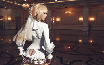 Картинка девушки -unsort+ креатив fate stay night cosplay поза зал девушка saber