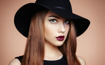 Картинка девушки -unsort+ лица +портреты шляпа взгляд лицо девушка макияж