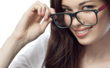 Картинка девушки -unsort+ лица +портреты волосы фон очки улыбка взгляд девушка