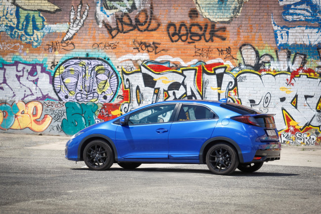 Обои картинки фото автомобили, honda, синий, 2015г, sport, civic, uk-spec