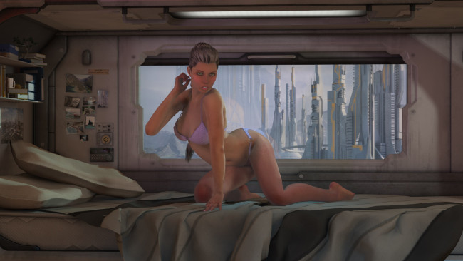 Обои картинки фото 3д графика, люди , people, взгляд, фон, девушка