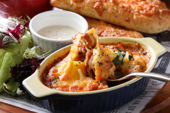 Картинка еда вторые+блюда жульен второе блюдо зелень вилка