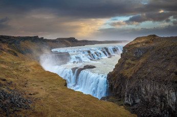 Картинка природа водопады лес водопад река