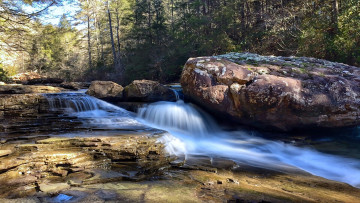 Картинка природа водопады река водопад лес