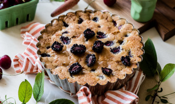 Картинка еда пироги пирог салфетка листики ягоды