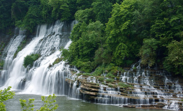 Картинка природа водопады водопад река лес