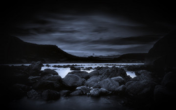 Картинка природа реки озера озеро камни ночь горы