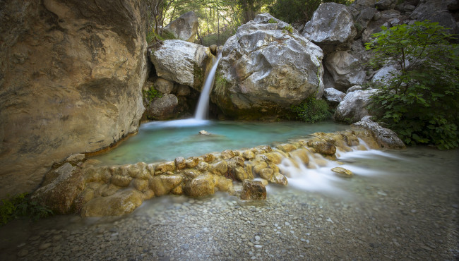 Обои картинки фото природа, водопады, водопад, река, лес