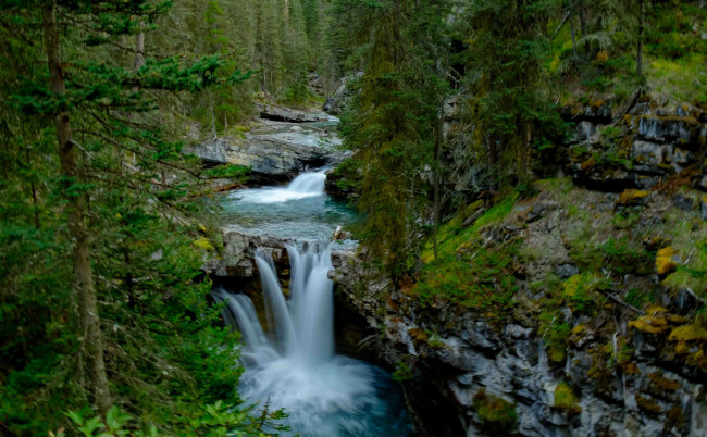 Обои картинки фото природа, водопады, водопад, река, лес