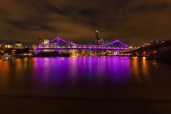 Обои картинки фото города, - огни ночного города, ночные, огни, ночь, мост, город