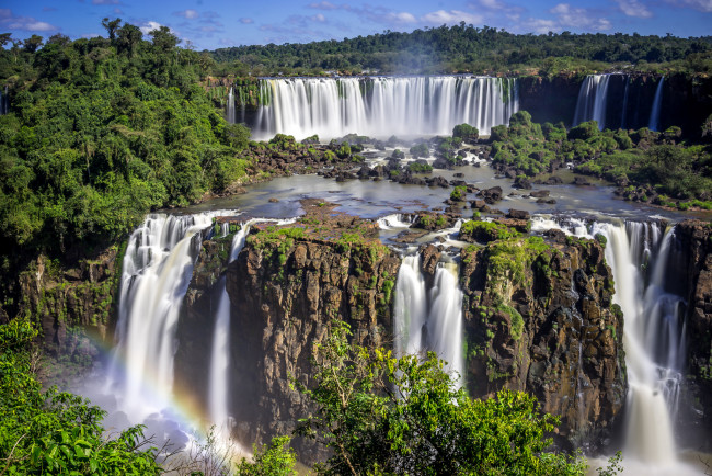 Обои картинки фото природа, водопады, лес, водопад, река