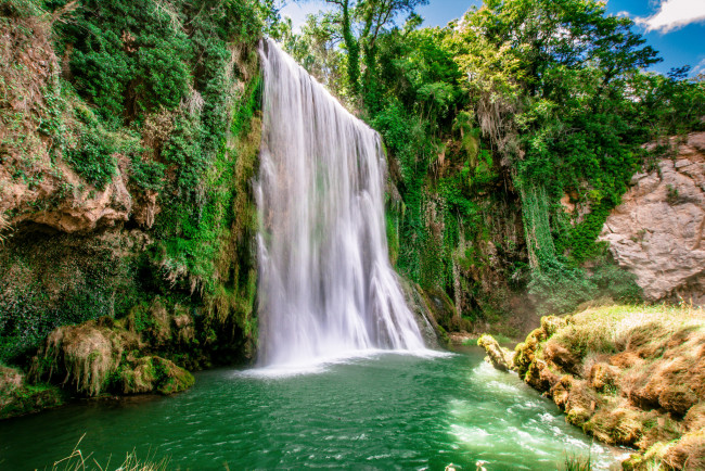 Обои картинки фото природа, водопады, водопад, река, лес