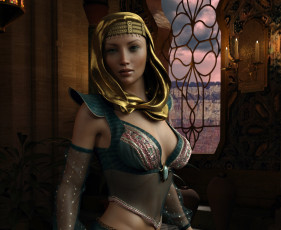 Картинка 3д+графика фантазия+ fantasy девушка фон взгляд