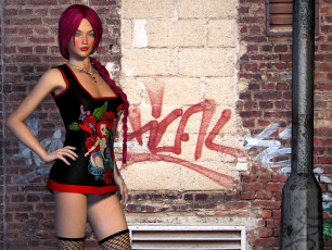 Картинка 3д+графика люди+ people девушка взгляд фон