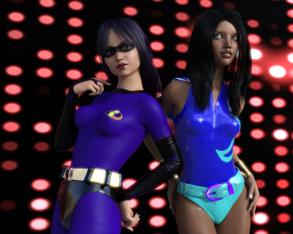 Обои картинки фото 3д графика, люди , people, фон, взгляд, девушки