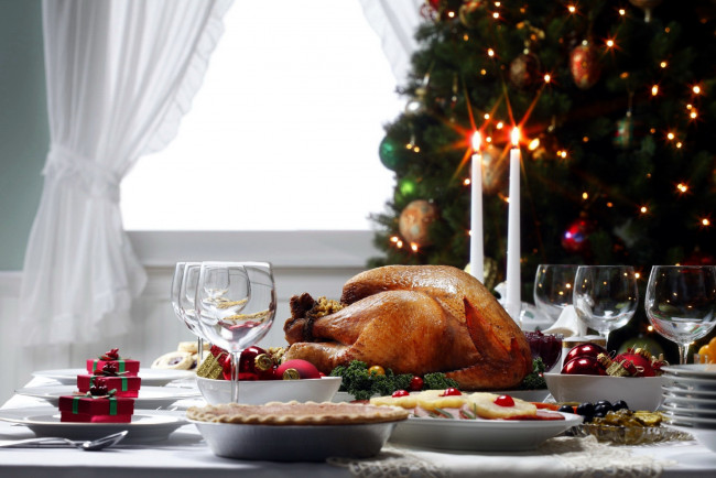 Обои картинки фото праздничные, угощения, рождество, праздник, индейка