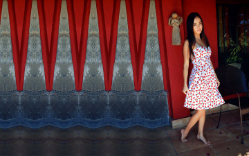 Картинка девушки li+moon платье босые ноги