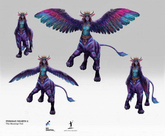 Обои картинки фото видео игры, persian nights 2,  moonlight veil, существо, рога, крылья
