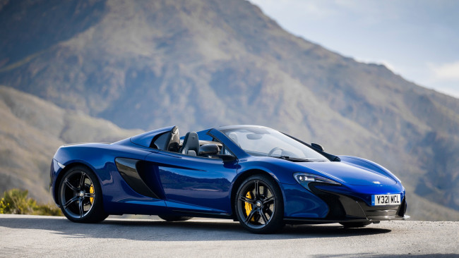 Обои картинки фото автомобили, mclaren, синий, гора