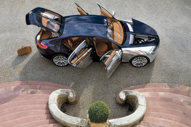 Обои картинки фото автомобили, bugatti, бугатти, чемодан, лестница