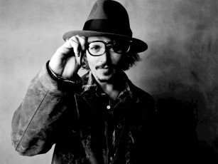 обоя мужчины, johnny depp, актер, шляпа, очки, куртка