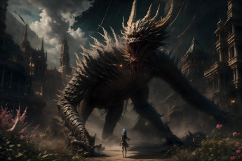 Картинка фэнтези существа нейросети графика нейроарт ai art нейронные сети рисунки нейро искусство