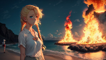 Картинка аниме пейзажи +природа нейросети графика нейроарт ai art нейронные сети рисунки нейро искусство