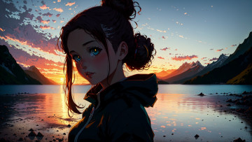 Картинка аниме пейзажи +природа нейросети графика нейроарт ai art нейронные сети рисунки нейро искусство