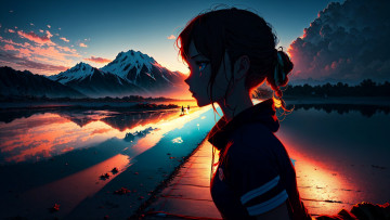 Картинка аниме пейзажи +природа нейросети графика нейроарт ai art нейронные сети рисунки нейро искусство