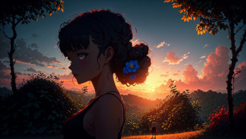 Картинка аниме пейзажи +природа нейросети графика нейроарт ai art нейронные сети рисунки нейро искусство