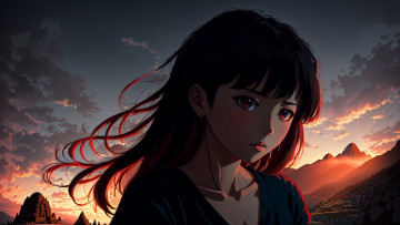 Картинка аниме пейзажи +природа нейросети графика нейроарт ai art нейронные сети рисунки нейро искусство