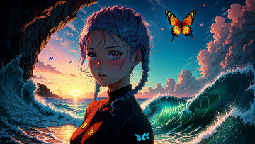 Картинка аниме пейзажи +природа нейросети графика нейроарт ai art нейронные сети рисунки нейро искусство