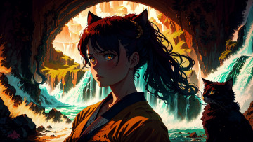 Картинка аниме животные +существа нейросети графика нейроарт ai art нейронные сети рисунки нейро искусство