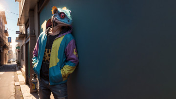 Картинка фэнтези существа нейросети графика нейроарт ai art нейронные сети рисунки нейро искусство хамелеон